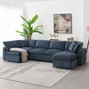 130"x65" 6-Seat Modular Cloud Sofa Bed with Ottoman, Convertible U Shaped Sleeper Couch, Chenille Upholstery - 2 of 4