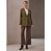 INSPIRE CHIC Women's One Button Notched Lapel Long Sleeve Full Lined Flap Pocket Semi Formal Suit Jacket Blazer - 3 of 4