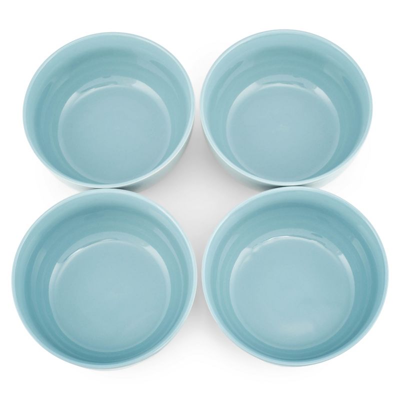 Elanze Designs Bistro Glossy Ceramic 6.5 inch Soup Bowls Set of 4, Ice Blue, 3 of 7