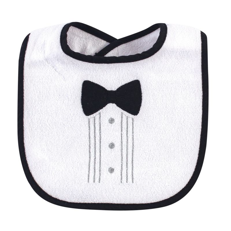 Hudson Baby Infant Boy Cotton Terry Bib and Burp Cloth Set 5pk, Perfect Gentleman, One Size, 6 of 8
