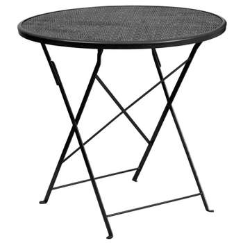 Flash Furniture Oia Commercial Grade 30" Round Indoor-Outdoor Steel Folding Patio Table