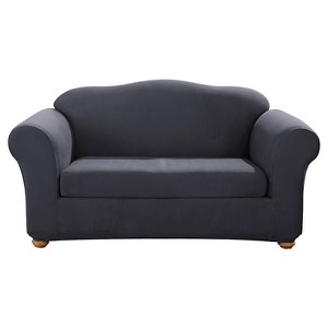 Stretch Suede 2 Piece Loveseat Slipcover Blue - Sure Fit