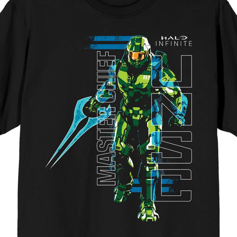 Halo Infinite Master Chief UNSC Logo Crew Neck Short Sleeve Black Men's T-shirt, 2 of 4