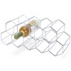 Nat & Jules Honeycomb Silver Tone Iron Metal Tabletop Wine Rack - Holds 9 Bottles - 2 of 4