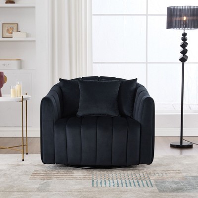 NicBex Oversized 360 Degrees Swivel Accent Barrel Chair with 3 Pillows, Cozy Sofa Armchair for Living Room, Bedroom