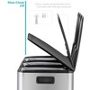 Home Zone Living 24 Gallon Wide Stainless Steel Triple Trash and Recycling Can with Removable Liners and Soft Close Lids, Silver - 4 of 4