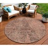 Salmon Charcoal And Beige Geometric Washable Indoor Outdoor Area Rug - 2 of 4
