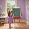 SUGIFT 26" Wide Kids Easel 3‑in‑1 Height Adjustable Art Easel with Chalkboard, Whiteboard & Paper Roll - 3 of 4