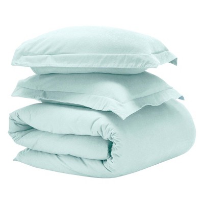 Flannel Cotton Modern Solid Fuzzy Duvet Cover Set With Pillow Shams by Blue Nile Mills