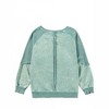 Women's Waffle Patchwork Raglan Sleeve Exposed Seam Sweatshirt - Shewin - 4 of 4