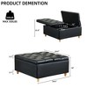 Leather Storage Ottoman Coffee Table with Lift Top, Faux Leather Tufted Upholstered Ottoman with Storage - 2 of 4