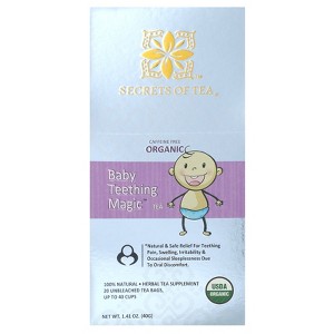 Secrets of Tea Organic Baby Teething Magic Tea, Caffeine Free, 20 Unbleached Tea Bags, 1.41 oz (40 g) - 1 of 4