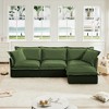 Oversized 120" Chenille Slipcovered L-Shaped Modular Sectional Sofa with French Edges and Removable Covers, 4-Piece Free combination - 2 of 4