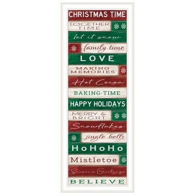 HomeRoots Christmas Time White Framed Wall Art