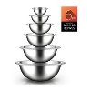 NutriChef 6 Piece Stainless Steel Home Kitchen Stackable Food Prep Serving Bowl Set for Cooking, Marinating, and Mixing (4 Pack) - 2 of 4