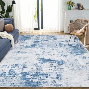 Modern Abstract Rug Machine Washable Printed Rug Soft Foldable Accent Rug for Living Room Bedroom - 1 of 4
