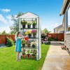 EAGLE PEAK 4-Tier Mini Greenhouse, Portable Green House with Roll-Up Zipper Door and Wire Shelves,  Clear/White PE Cover - 3 of 4
