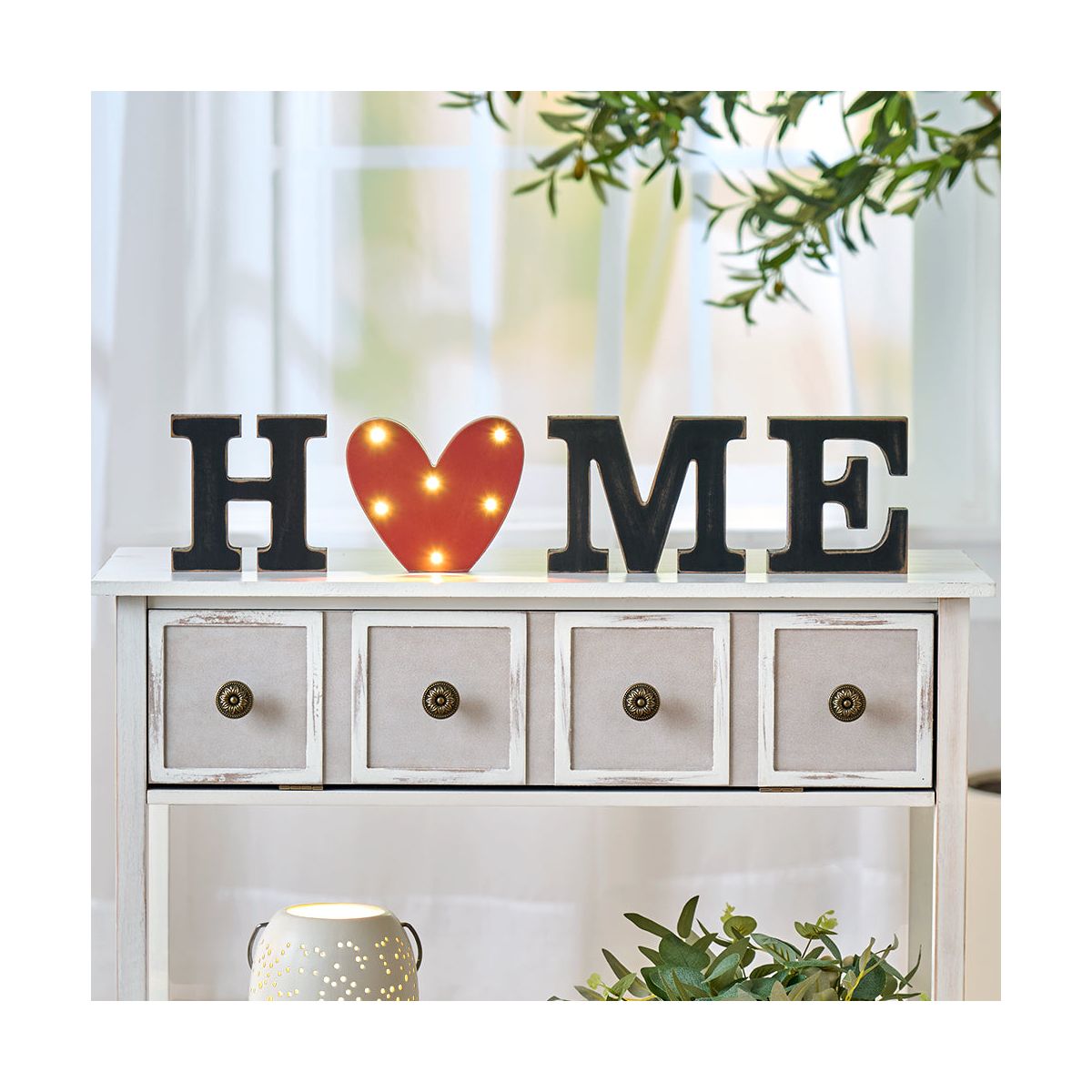 The Lakeside Collection Home Sign with Lighted Heart or Set of 4 Icons - - thumbnail 5