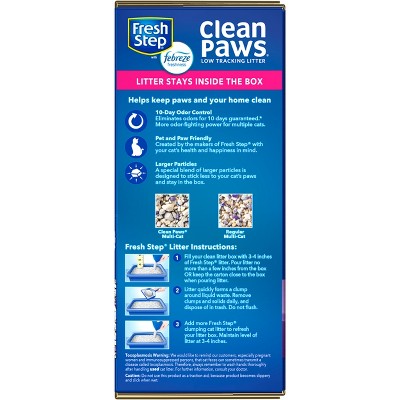 Fresh Step Clean Paws Multi-Cat with the Power of Febreze Scented Clumping Cat Litter - 22.5lbs_7