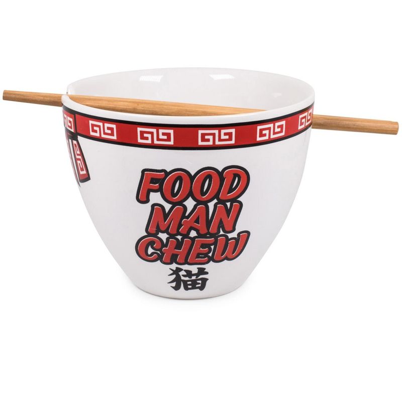 Boom Trendz Bowl Bop Food Man Chew Japanese Dinnerware Set | 16-Ounce Ramen Bowl, Chopsticks, 2 of 7