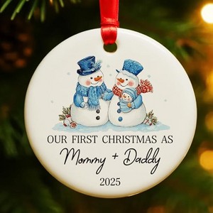 Lomsoe Babys First Christmas Ornament 2025 for New Parents, First Christmas as Mommy and Daddy Ornament Gifts Christmas Tree Ornament Christmas Gift - 1 of 1