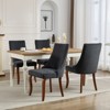 FONTOI Dining Chairs Set of 2 with Wide Seat, Comfy Upholstered Accent Chair with Curved Legs for Dining Room, Black, 19.7"*37.5"*24.6" - 2 of 4