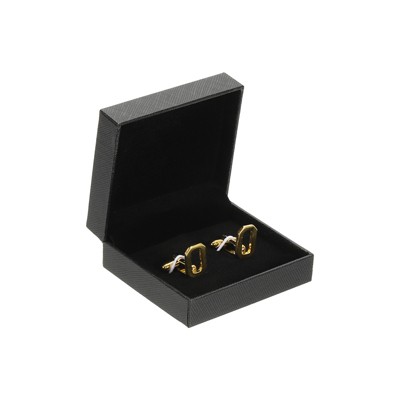 Unique Bargains Men Weddings Gift Classic Alphabet Cuff Links with Box 2 Pcs
