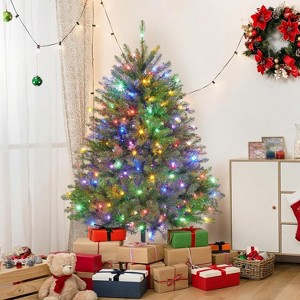 9ft Artificial Christmas Tree Prelit, 900 Dual-Color LED Lights & Foldable Base, for Holiday, Party, Christmas Decorations - 1 of 4