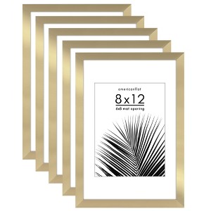 Americanflat 5 Pack of Picture Frames with Mat - Plexiglass Cover - 1 of 4