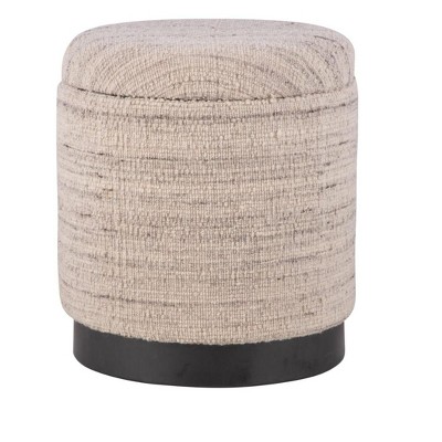 Carolina Chair  Table Handwoven Triton Matte Black Base Storage Ottoman
