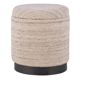 Carolina Chair  Table Handwoven Triton Matte Black Base Storage Ottoman - 1 of 4