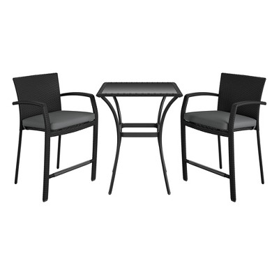 COSCO Outdoor Living 3 Piece High Top Bistro Patio Furniture Set