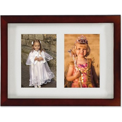 Lawrence Frames Images Collection 4" x 6" Wood Walnut Brown Double Picture Frame 765124