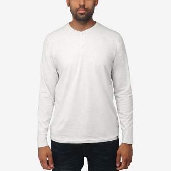 X RAY Mens Henley Long Sleeve T-Shirt, Soft Stretch Premium Cotton Slim Fit Casual Fashion Tee