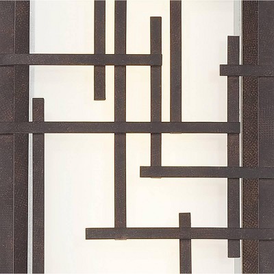 Modern Bronze LED Outdoor Wall Light with White Cased Glass