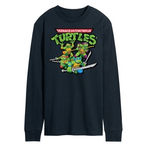 Men's - Teenage Mutant Ninja Turtles - Gaming Group And Logo Long Sleeve Graphic T-Shirt - 1 of 4