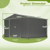10x8FT Outdoor Storage Shed, Large Metal Tool Shed with Lockable Door & Air Vent, Utility Storage House for Backyard Garden Patio Lawn - 4 of 4