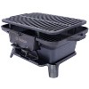 Okak Rectangular Bbq Grill with Cast Iron Frame, Portable Grill with Tabletop Cast Iron Skillet, Durable Charcoal Grills for Camping, Hiking, Black - 4 of 4