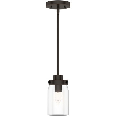 Onyx Bengal Mini LED Mason Jar Pendant with Brushed Nickel Finish