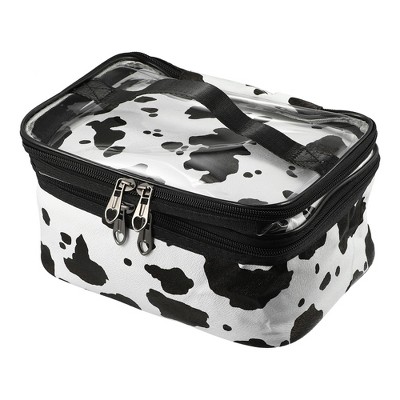 Unique Bargains Plaid Pattern Makeup Bag Cosmetic Travel Bag Woolen Large  Makeup Bag for Women 1 Pc White