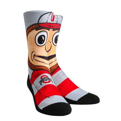 Rock Em NCAA Ohio State Buckeyes Brutus Mascot Crew Socks