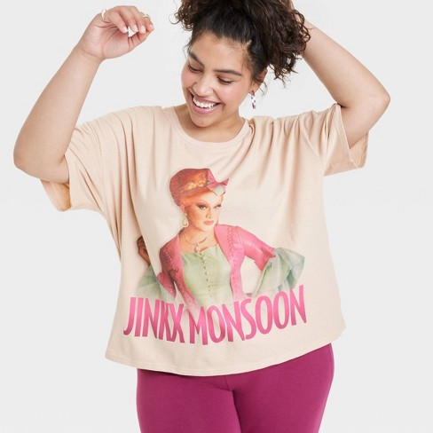 Pride Adult Jinkx Monsoon Short Sleeve Cropped T-shirt - Beige 2x : Target