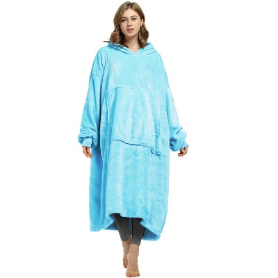 Catalonia Woman Ankle Length Blanket Hoodie Oversized Sweatshirt, Extra Long Fleece Soft Cozy Wearable Blanket Pullover, Gift Idea for Woman Wife
