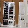 Fredees Rotatable Full-Length Jewelry Mirror Cabinet with Compartments & Built-In LED Lights - 3 of 4