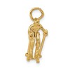 Black Bow Jewelry 14k Yellow Gold Moveable 3D Snow Skier Pendant - 2 of 4