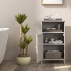 Tangkula Bathroom Floor Cabinet Single Door Side Cabinet w/ Open Compartment & 3-Position Adjustable Shelf White/Grey - image 4 of 4