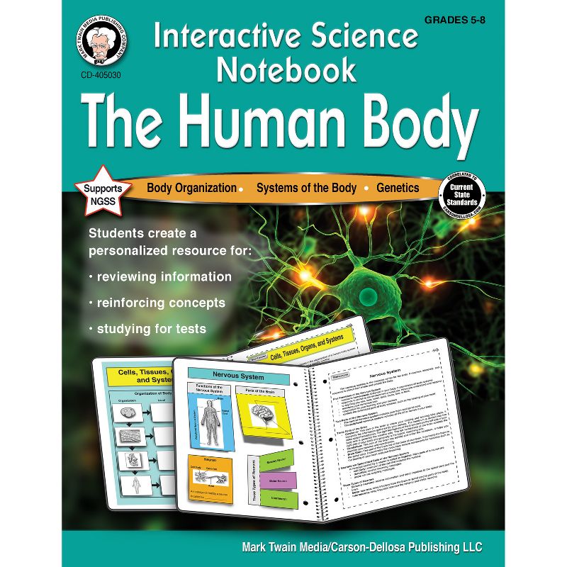 Mark Twain Media Interactive Science Notebook: The Human Body Workbook, 1 of 2