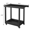 Multi-purpose Cart, Double Shelves, 1000 lbs Heavy Duty Rolling Utility Cart with 4 360° Swivel Wheels for Kitchen/Garage/Cleaning/Office - 2 of 4
