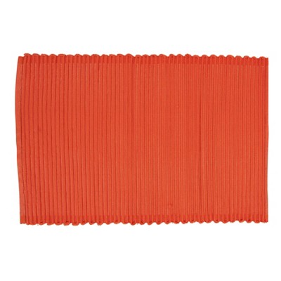 Orange Ribbed Cotton Rectangular Placemats Set of 4