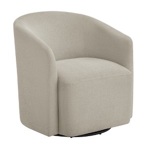 Swivel Polyester/Nylon Fabric Barrel Chair with Pocket Coil Seat and 360-Degree Swivel for Living Room - 1 of 4